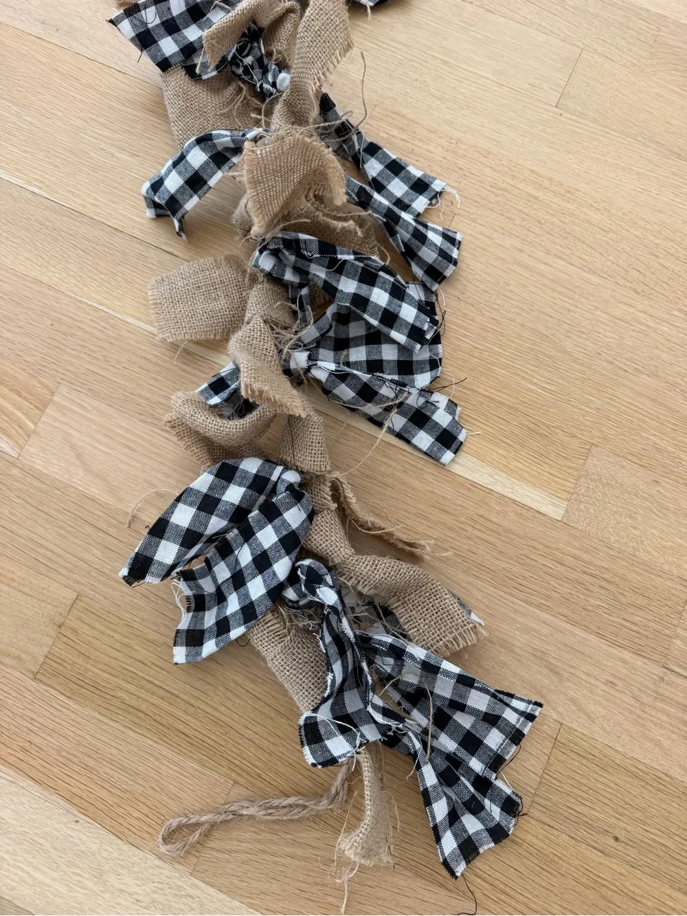 Hobby Lobby Burlap and Black Gingham Garland